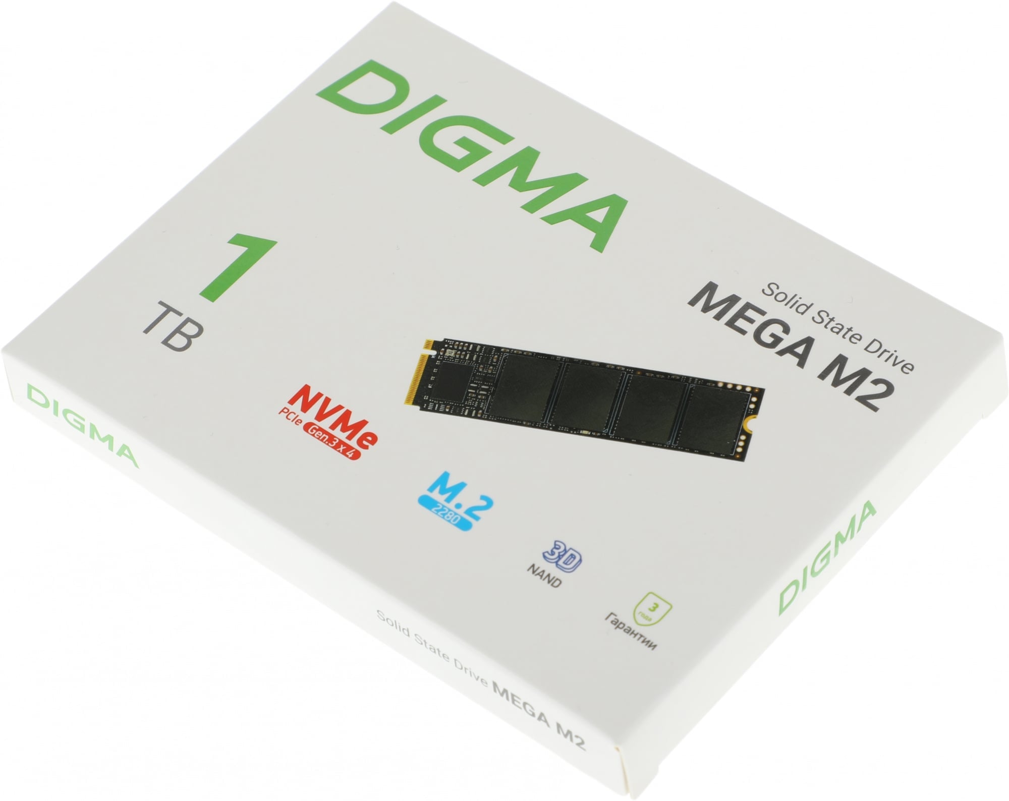 Твердотельный накопитель SSD M.2 1000 Gb Digma Mega M2 Read 3300Mb/s Write 3100Mb/s 3D TLC DGSM3001TM23T