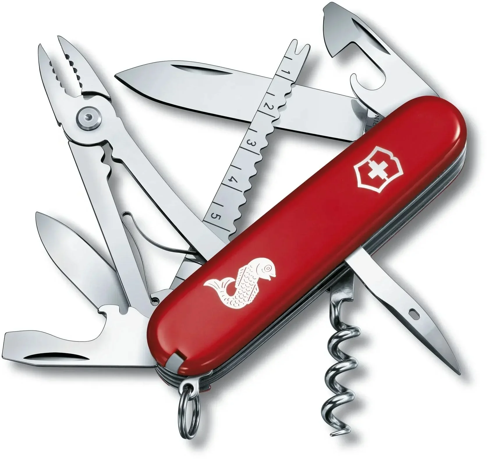 Нож перочинный Victorinox Angler (1.3653.72) 91мм  19функций красный карт.коробка