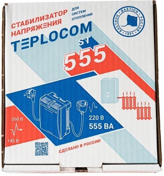 Стабилизатор напряжения Бастион Teplocom ST-555 300Вт 400ВА белый