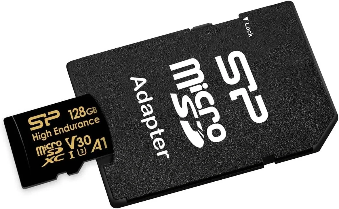 Карта памяти 128Gb microSDHC Silicon Power Golden Series High Endurance Class 10 UHS-I U3 V30 A1 + адаптер (SP128GBSTXDV3V1HSP)