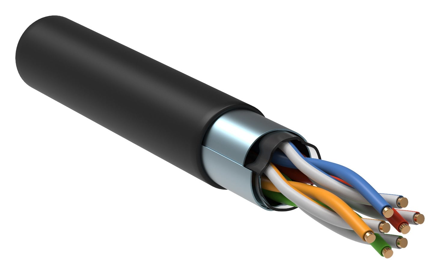 Кабель информационный ITK Generica BC3-C5E04-339-305-G кат.5E F/UTP 4 парыX24AWG  LDPE  внешний  305м черный