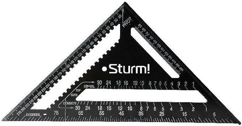 Угольник Sturm! 2020-07-300 300мм, алюминиевый сплав, черная оксидация, белая шкала
