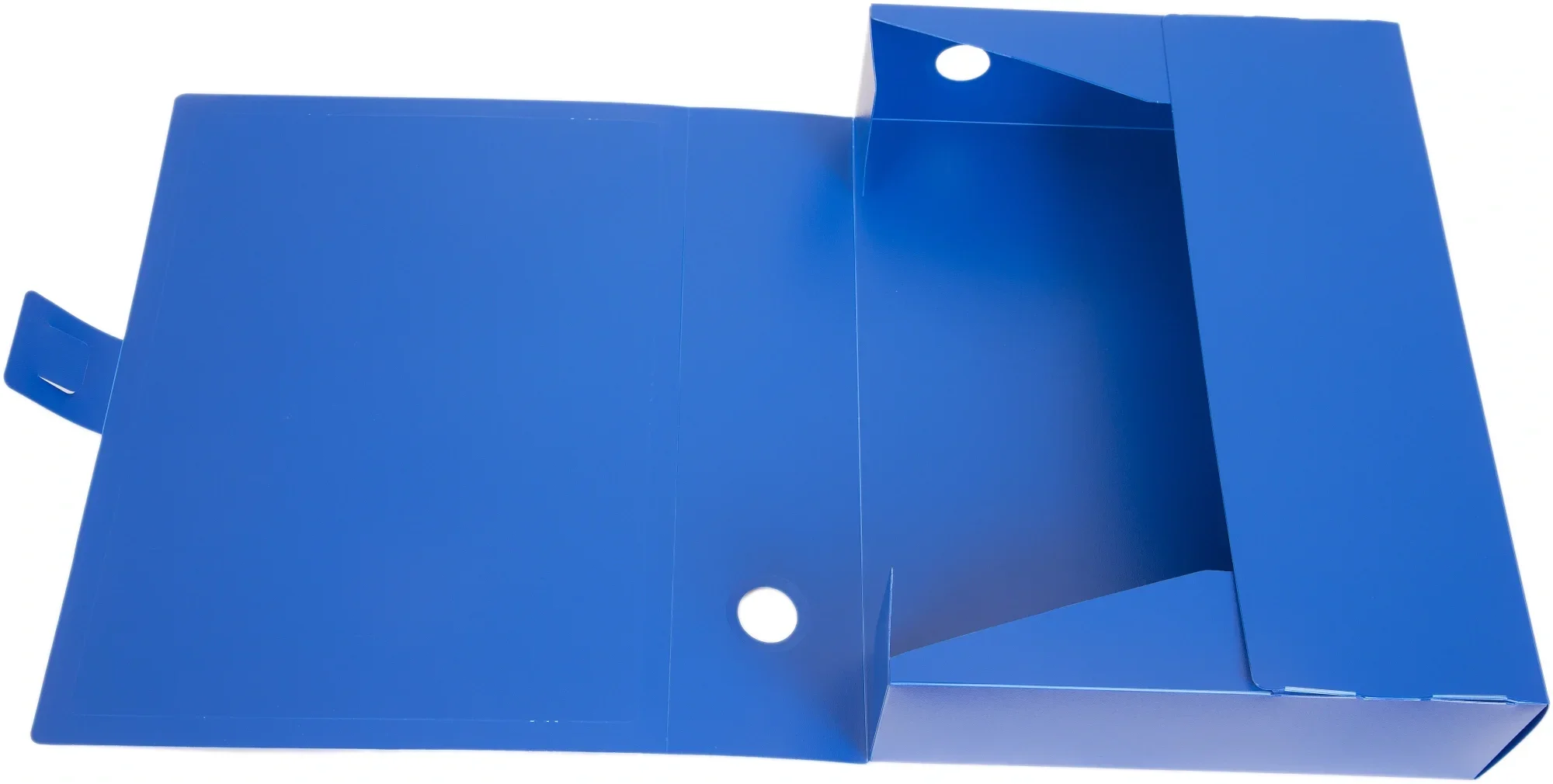 Короб архивный вырубная застежка Бюрократ -BA100/08BLUE, пластик, 0.8мм, корешок 100мм, 330х245мм, синий