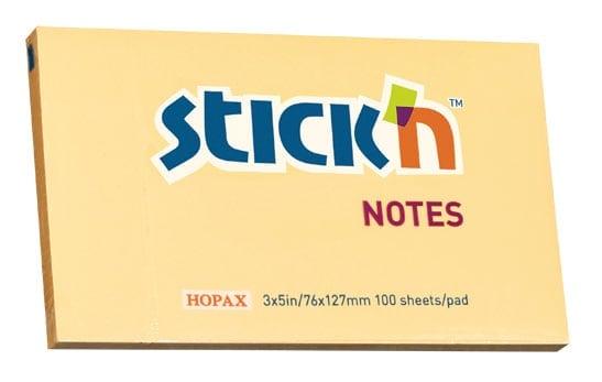 Блок самоклеящийся Stick'n 21393, 76×127мм, 100 листов, пастель оранжевый