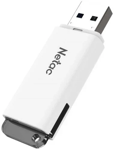 <100158> Флешка 128Gb Netac U185 USB2.0 с колпачком пластиковая, белая [NT03U185N-128G-20WH]