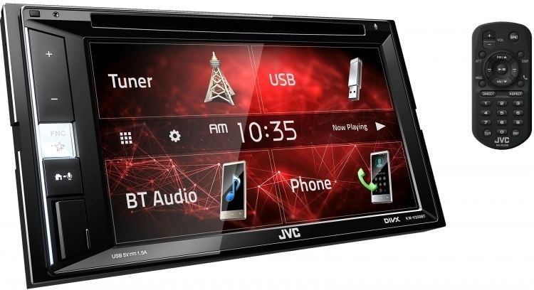 Автомагнитола JVC KW-V250BTM, 2 DIN, 6.2", CD, Bluetooth, USB Type-A, AUX, CarPlay