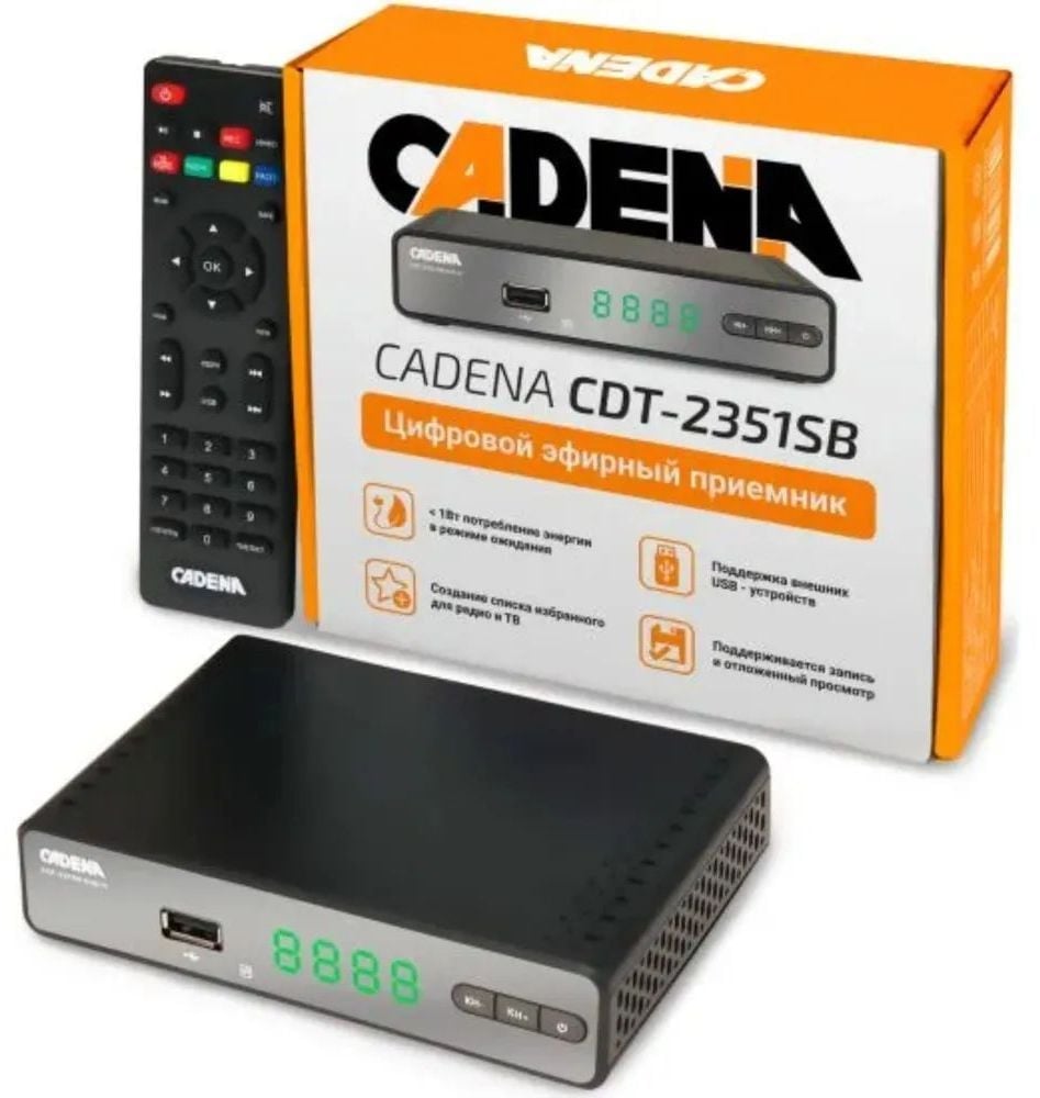 Приставка для цифрового ТВ Cadena CDT-2351SB черный, DVB-T2, DVB-T, HDMI, USB 2.0