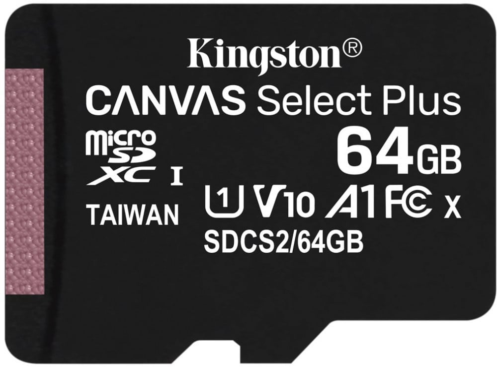 Флеш карта microSDHC 64Gb microSDXC Class10 Kingston <SDCS2/64GbSP> Class10 UHS-I Canvas Select up to 100Mb/s