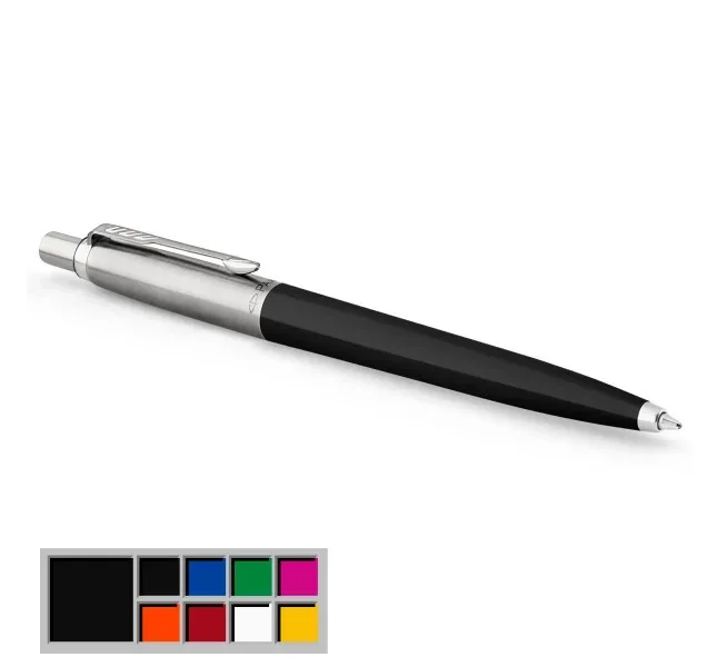 Ручка шариковая PARKER "Jotter Plastic CT", корпус черный, детали нержавеющая cталь, блистер, синяя, 2096873
