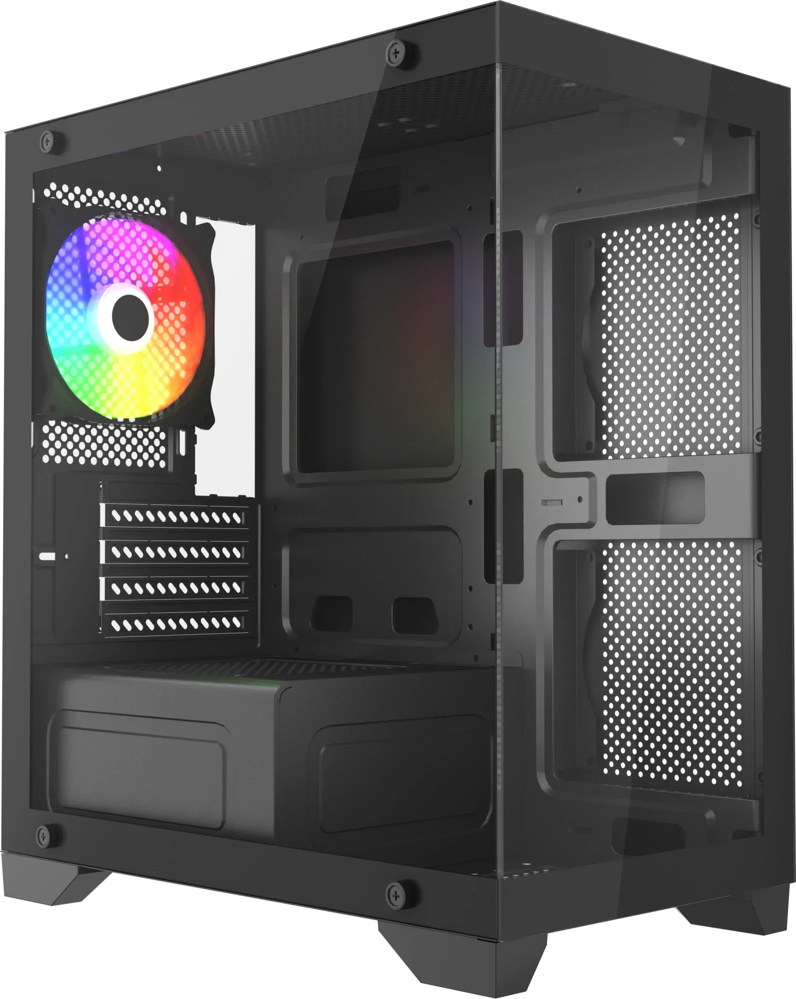 Компьютерный корпус Accord ACC-350-02B черный без БП mATX 1x120мм 1xUSB 2.0 1xUSB 3.0 1xUSB3.1 audio
