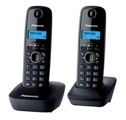 DECT-телефон Panasonic - KX-TG1612RU, standby time 170h, talk time 15h, 2-handset, phone book 50 numbers, search handset, Тёмно-серый, KX-TG1612RUH