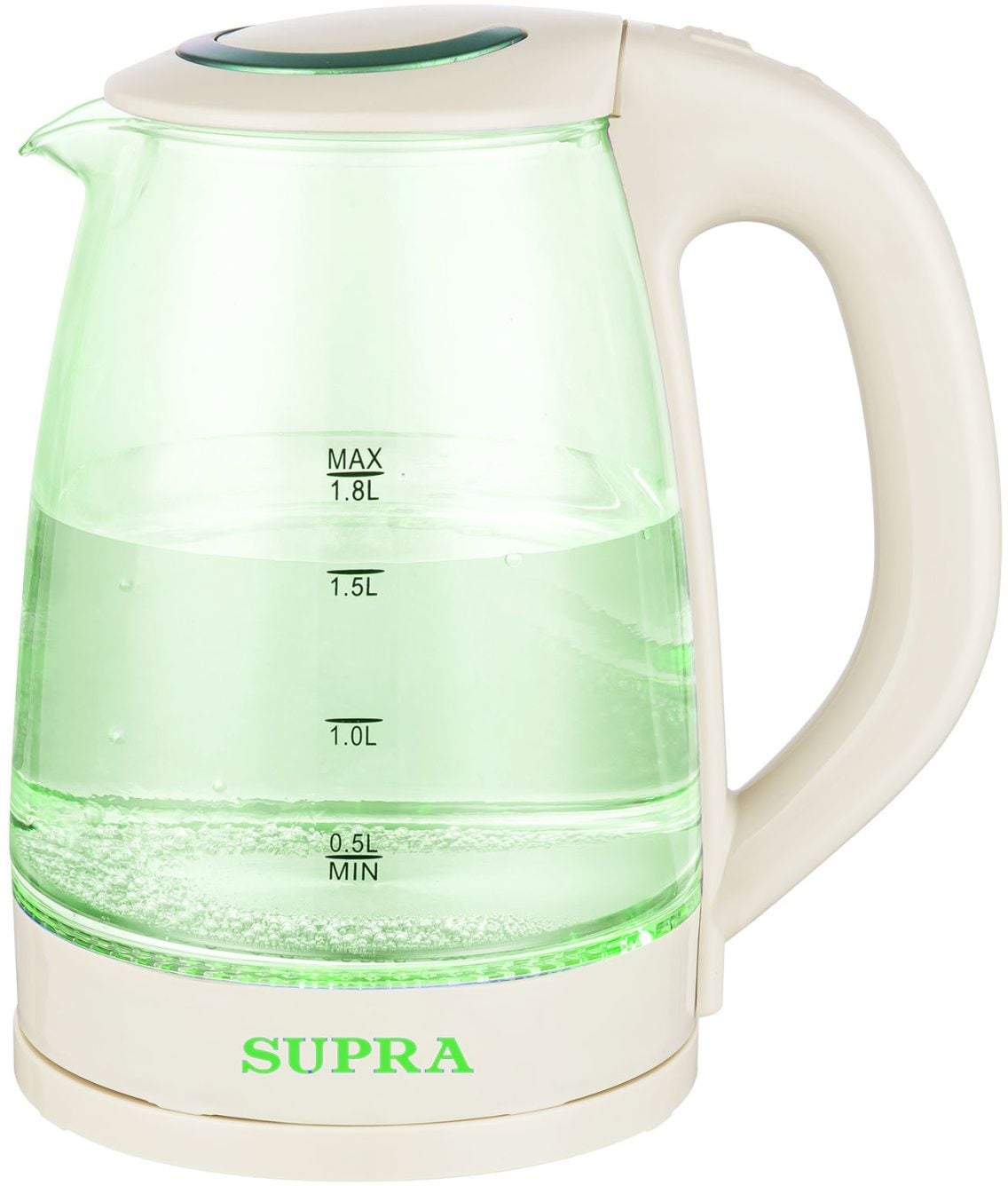 Чайник электрический Supra KES-1810G 1.8л. 1850Вт бежевый  корпус:  стекло/пластик