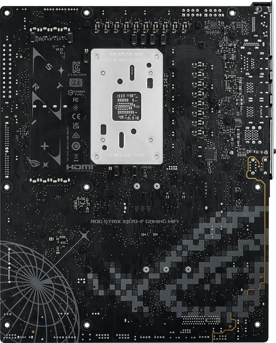 Материнская плата Asus ROG STRIX X870-F GAMING WIFI Socket AM5 AMD X870 4xDDR5 ATX AC`97 8ch(7.1) 2.5Gg RAID+HDMI+DP