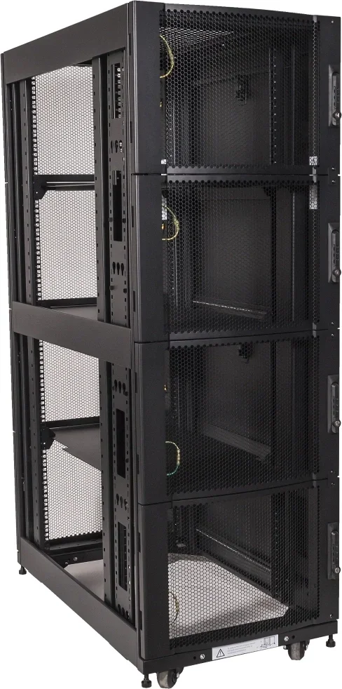 Шкаф коммутационный Lanmaster (LAN-DC-CBP4-48UX6X10) напольный 48U 600x1070мм пер.дв.перфор. 4 бок.пан. задн.дв.перфор. 1500кг черный 200кг 2259мм IP20 металл