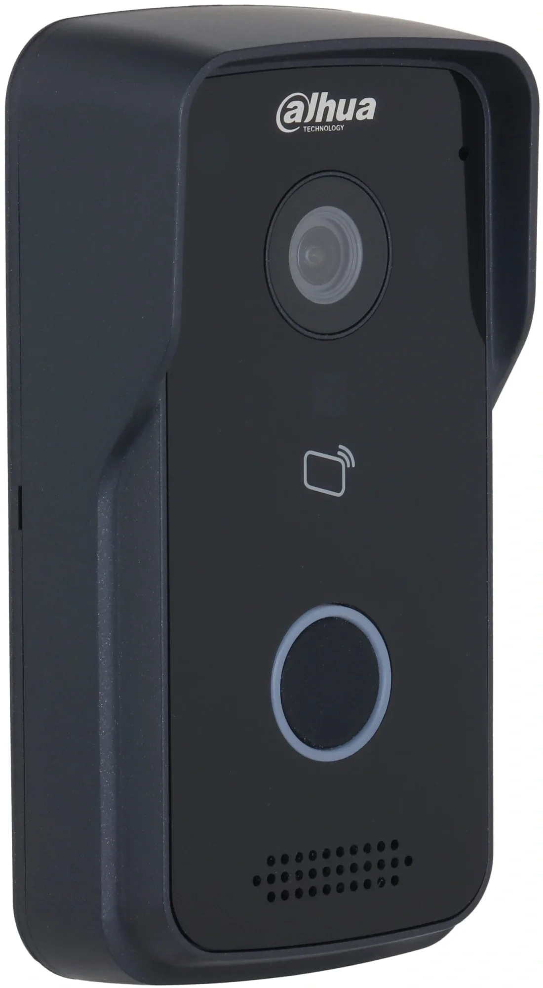 DHI-VTO2111D-P-S3 Вызывная панель с разрешением камеры 2мп и CMOS сенсором, WDR, угол обзора по горизонтали 107°, черная, уровень защиты IP65, IK04. Поддержка режима "Ночь" и голосового оповещения. Групповые вызовы. Видео и аудио сообщения. Удаленный доступ через мобильное приложение DMSS. Питание: DC 12V/PoE.