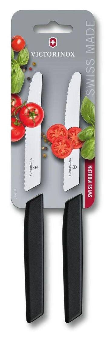 Набор ножей кухон. Victorinox Swiss Modern  (6.9003.11WB)  компл.:2шт  черный блистер