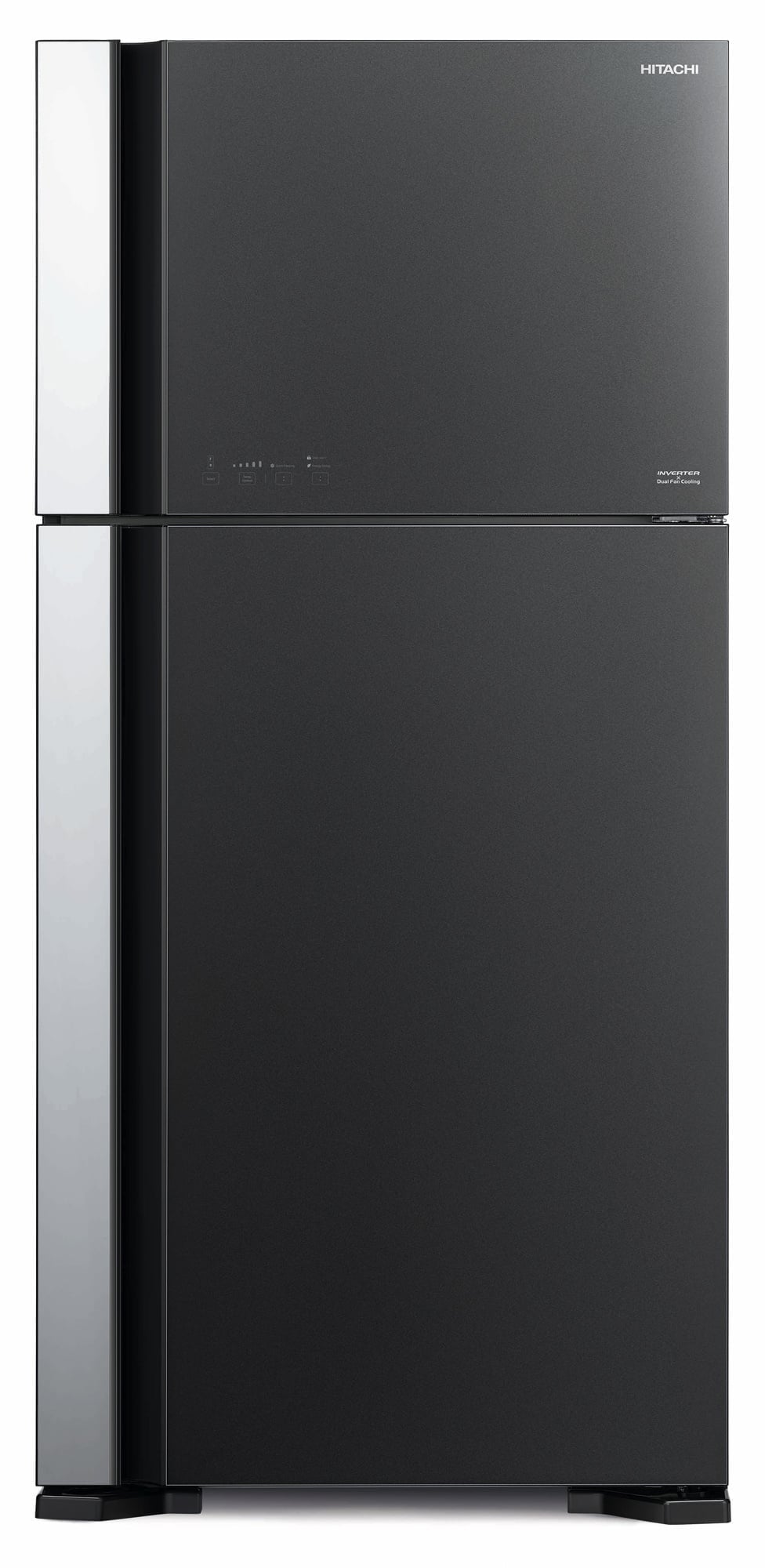 Холодильник Hitachi R-VG660PUC7-1 GGR серый стекло двухкамерный 405/145л морозилка сверху No Frost