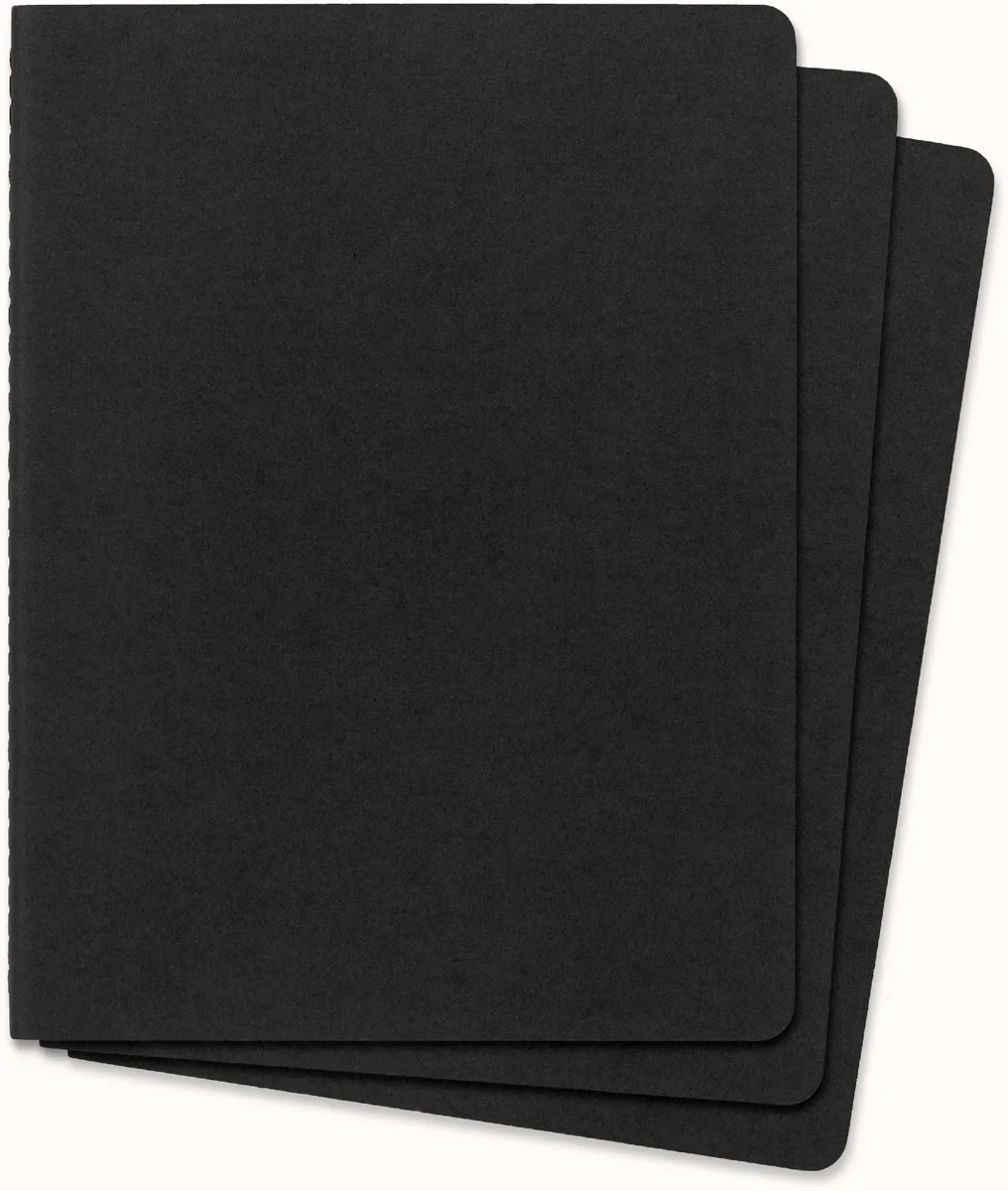 Блокнот Moleskine CAHIER JOURNAL QP321 XLarge 190х250мм обложка картон 120стр.  линейка черный (3шт)