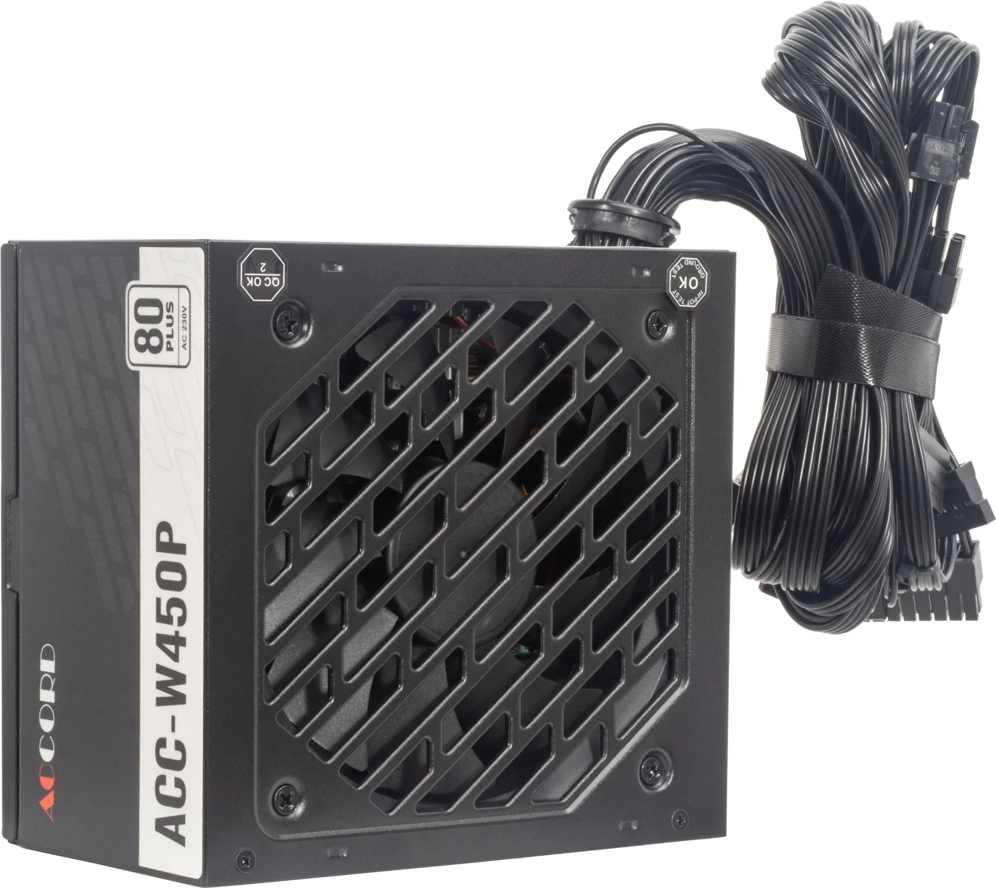 Блок питания ATX 450Вт Accord ACC-W450P 80 PLUS White (20+4pin) APFC 120mm fan 6xSATA [ACC-W450P]
