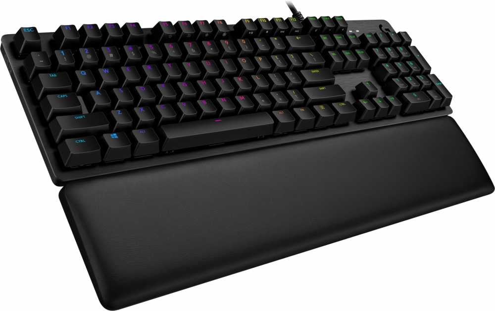 Клавиатура игровая Logitech G513 Carbon Tactile |920-009329| черная, механическая GX Brown, 104 клавиши, RGB подсветка, USB кабель 1,8м, подставка под запястья