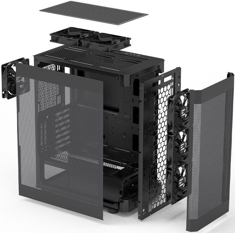 Корпус для ПК Zalman - i4, 1xUSB2.0, 2xUSB3.0, Midi Tower, без БП, цвет чёрный, I4 BLACK