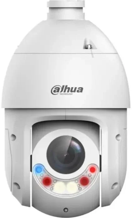 DH-SD4E825GB-HNR-A-PV1 Уличная купольная PTZ IP-видеокамера с активным сдерживанием и ИИ. 8Мп; 1/2.8” CMOS; 25x моторизованный объектив 5~125мм (25x); механический ИК-фильтр; чувствительность 0.005лк@F1.6; сжатие: H.265+, H.265, H.264+, H.264, MJPEG; 3 потока до 8Мп@25к/с; видеоаналитика: автоматическое слежение, охрана периметра, SMD 4.0 (интеллектуальный детектор движения), детектор лиц; ИК-подсветка 100м, Led-подсветка 50м; сигнализация красно-синей подсветкой; тревожные вх/вых: 2/1; аудиовх/вых: 1/1, динамик; MicroSD до 512Гбайт; защита: IP66, питание: 12В(DC);PoE+
