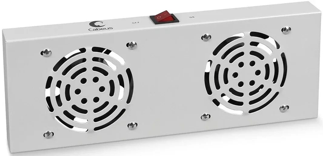 Cabeus TRAY-FAN2 Модуль вентиляторный с 2-я вентиляторами для установки в настенные шкафы серии SH-05F, цвет серый (RAL7035)