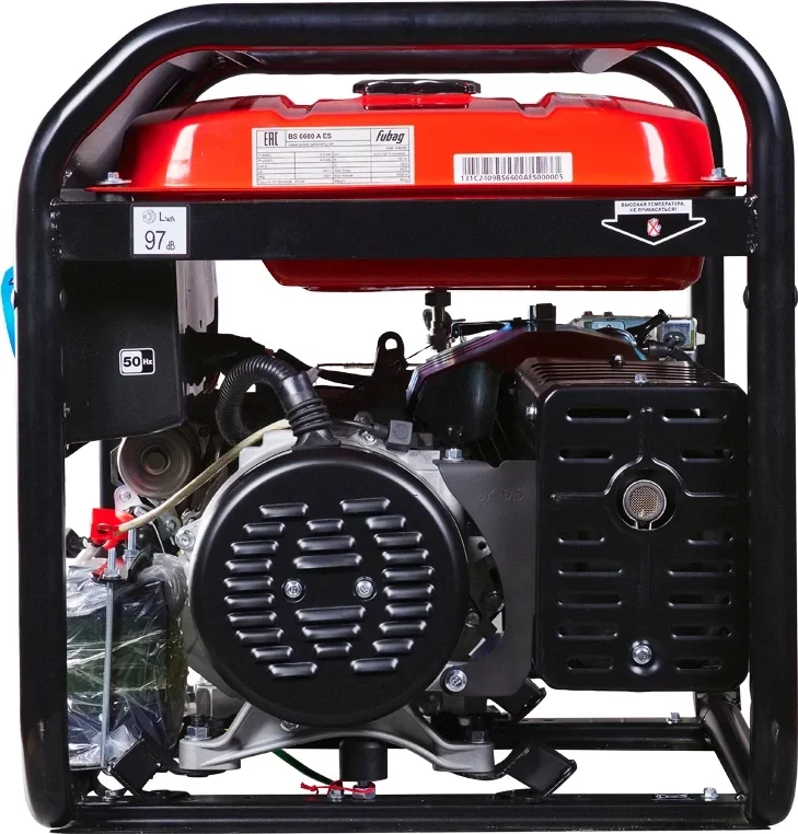 FUBAG BS 6600 A ES Электростанция бензиновая [641692/646281] {Электростартер, 6.6 кВа/6.0 кВт, 230 В, 420 объем см3, 8,0/10,9 кВт, л.с., 78 дБ 7м, Время работы 3/4 нагрузки 9.5ч, 25 л бак, 86.6 кг}