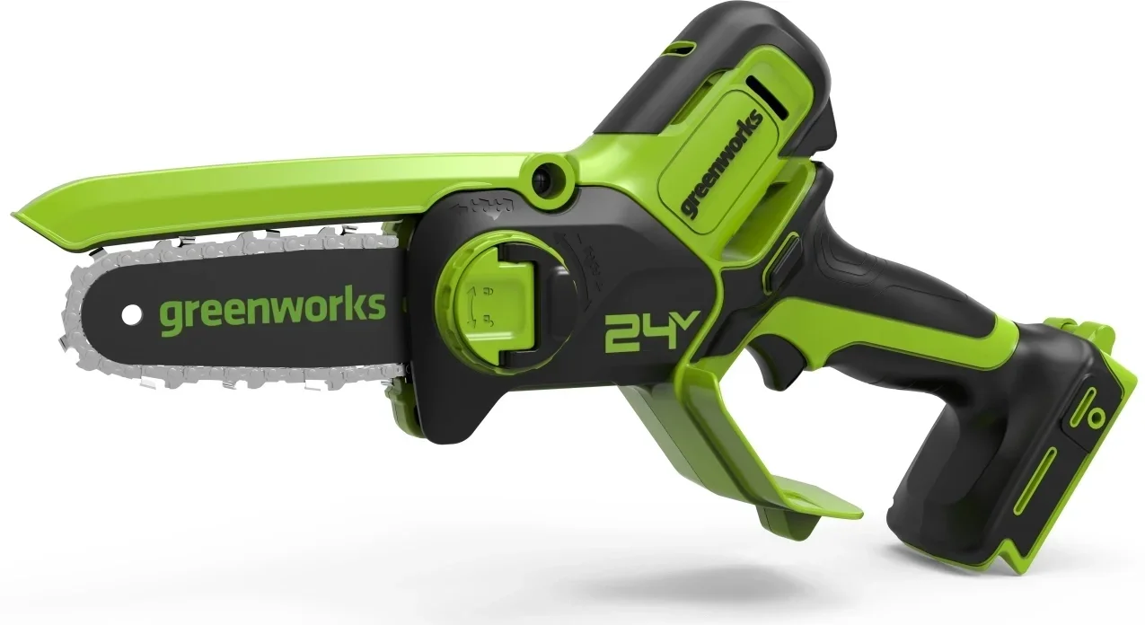 Пила цепная мини Greenworks 2008207UA, G24MCS10K2, 24В, 10см, с АКБ 2Ач и ЗУ