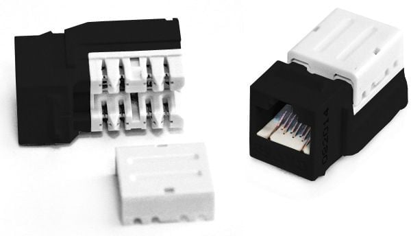 Hyperline KJNE-8P8C-C5e-90-BK Вставка Keystone Jack RJ-45(8P8C), категория 5e, 110 IDC, заделка  с  помощью  NE-TOOL, черн