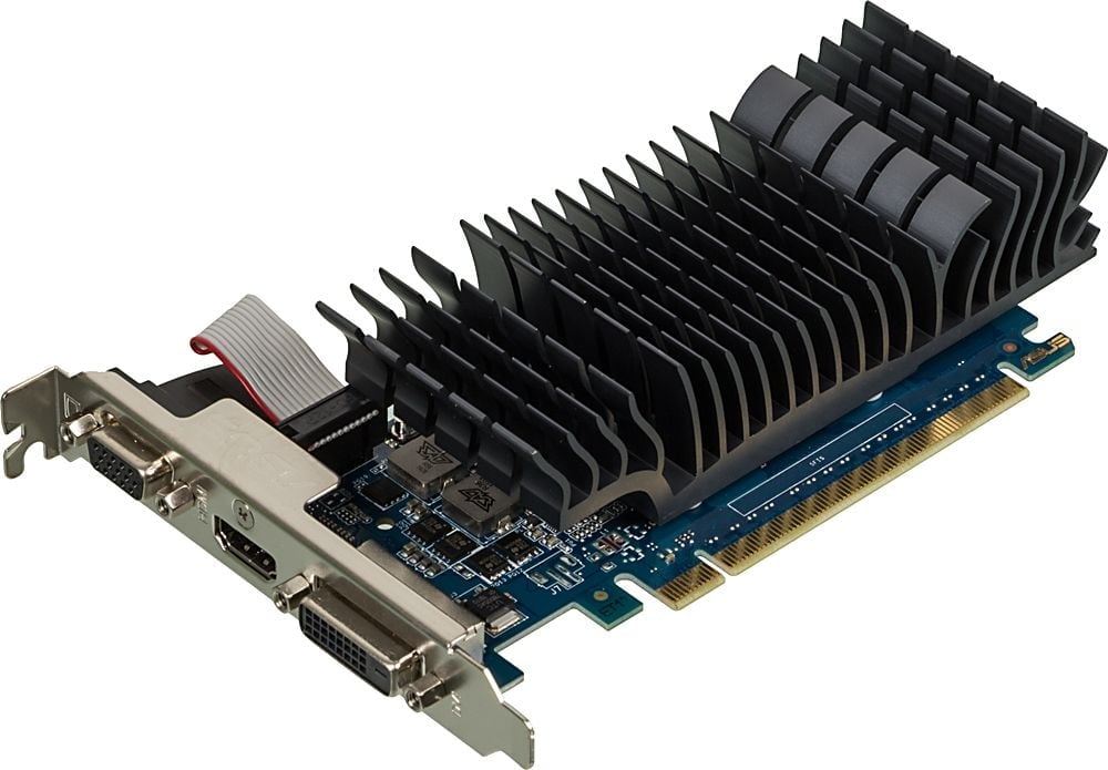 Видеокарта Asus NVIDIA - GeForce GT 730, PCI-E 2.0 16x, GDDR5 2GB 64bit, 1x VGA, 1x DVI-D, 1x HDMI, max 2560 x 1600, 165мм, Full Height, GT730-SL-2GD5-BRK