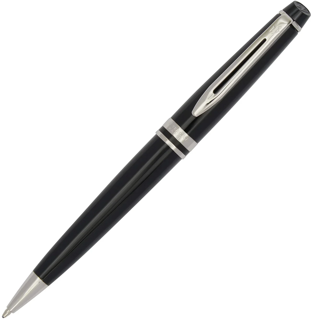 Ручка подарочная шариковая WATERMAN "Expert 3 Black Lacquer CT", черный лак, палладиевое покрытие деталей, синяя, S0951800