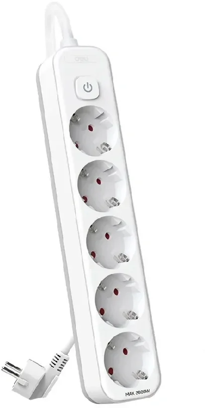 Сетевой фильтр Deli ET438, 3 м, 5 розеток, 16А