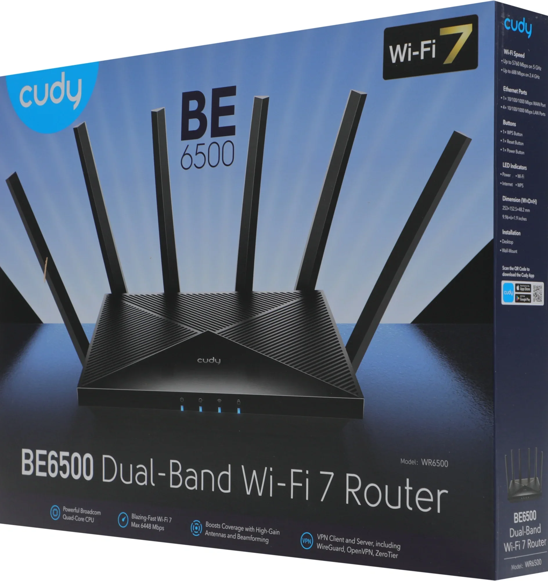 Роутер беспроводной Cudy WR6500 BE6500 10/100/1000BASE-T черный