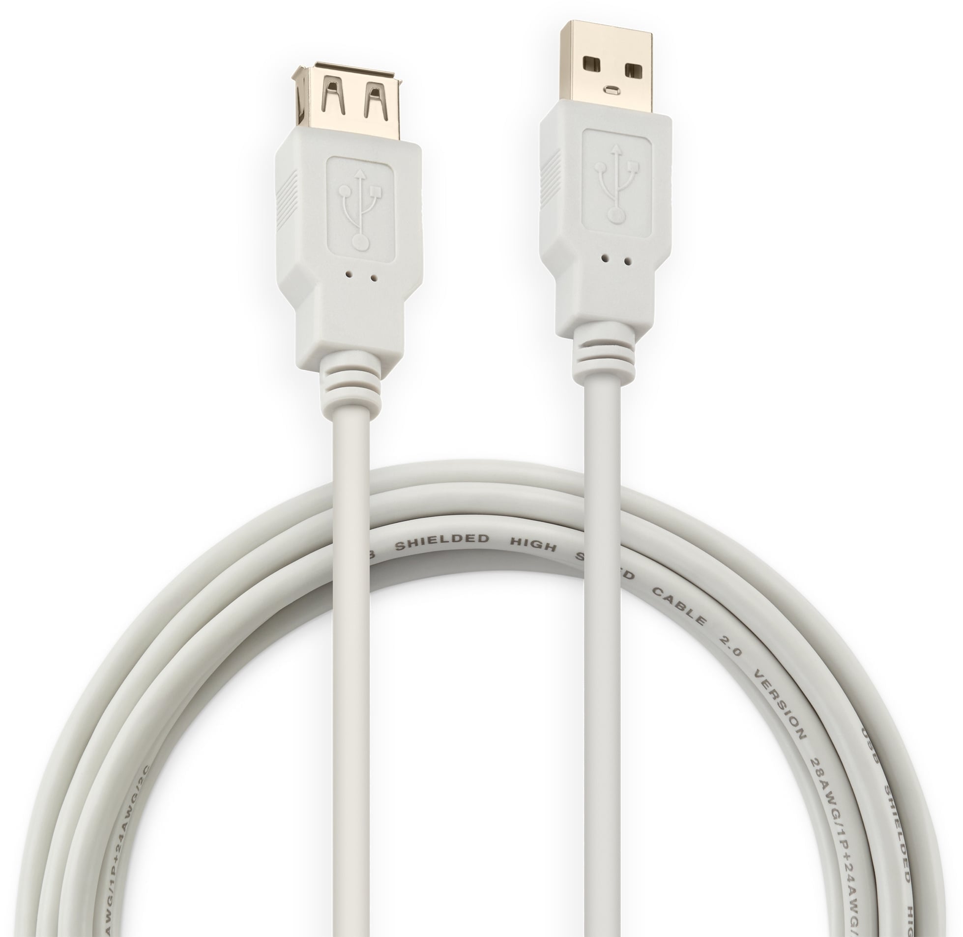 USB удлинитель BURO, USB Type A (M) -> USB Type A (F), USB 2.0, 3 м, цвет белый, USB2.0-AM/AF-3