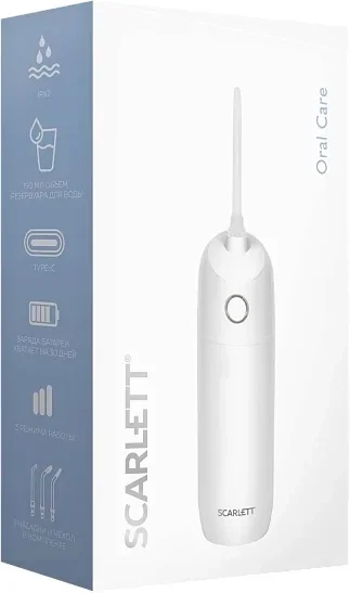 Ирригатор Scarlett SC-WF03  портатив. 3насад. белый