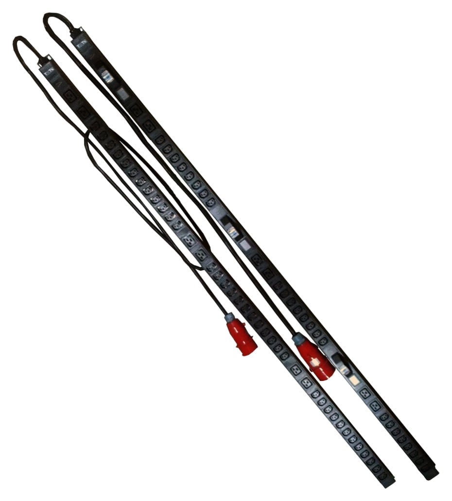 Блок розеток LANMASTER - TWT-PDV3, 16A, in (380V IEC 309 16A), out (380V 36xIEC-C320 C13 6xIEC-C320 C19), 2 м, Вертикальный, Zero U, цвет чёрный, TWT-PDV3-6X36-16A