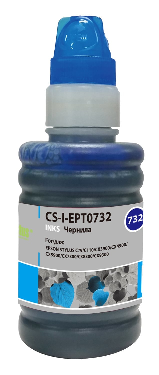 Чернила Cactus CS-I-EPT0732, 100мл, голубой, совместимые, для Epson Stylus С79/C110/CX3900/CX4900/CX5900