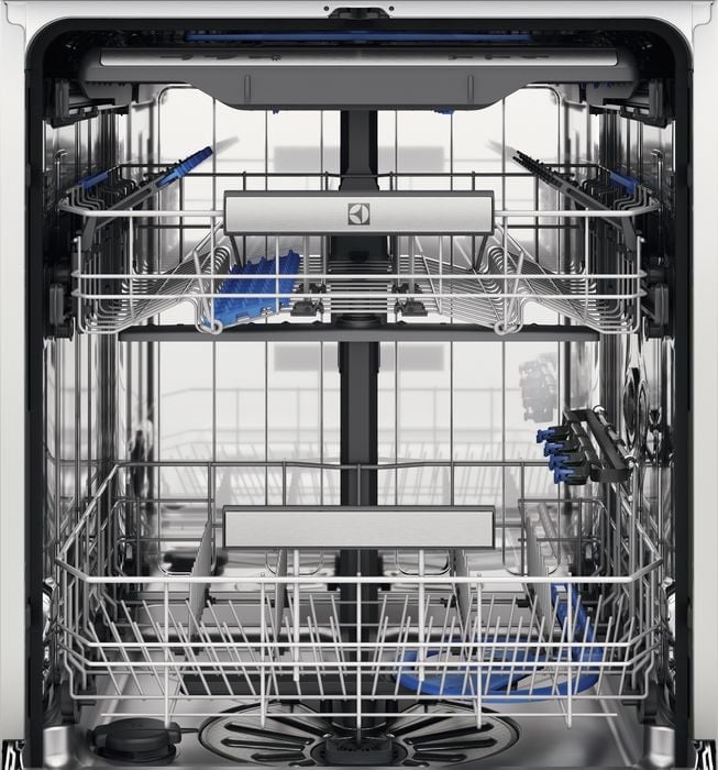 Встраиваемая посудомоечная машина ELECTROLUX/ Встраиваемая полногабаритная посудомоечная машина , загрузка на 15 комплектов посуды, сенсорное управление, 8 программ, 59.6x55x82 см, черный цвет, сушка: с открыванием дверцы/с теплообменником, индикация на полу: проекция диспле