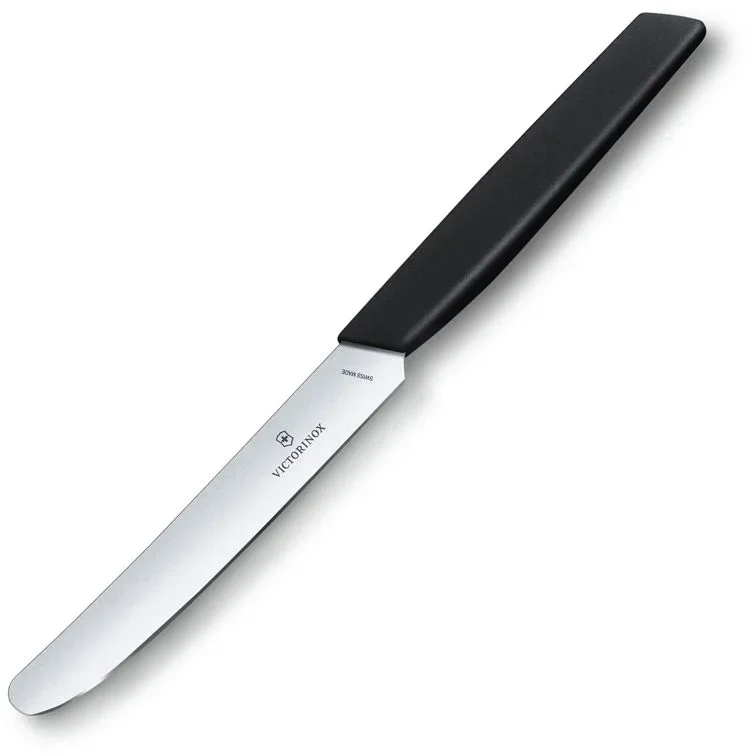Нож кухонный Victorinox Swiss Modern (6.9003.11) стальной столовый лезв. 110 мм прямая заточка черный