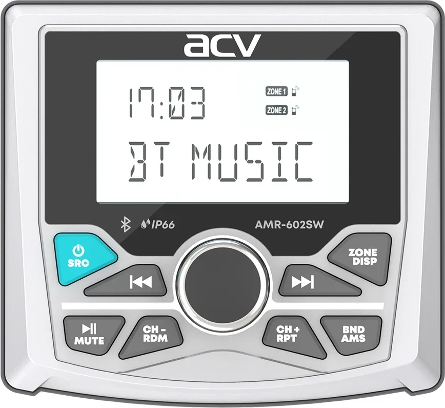 Автомагнитола ACV MARINE AMR-602SW 4x50Вт v5.0 USB 2.0 AUX 3" 3 RDS (43453)