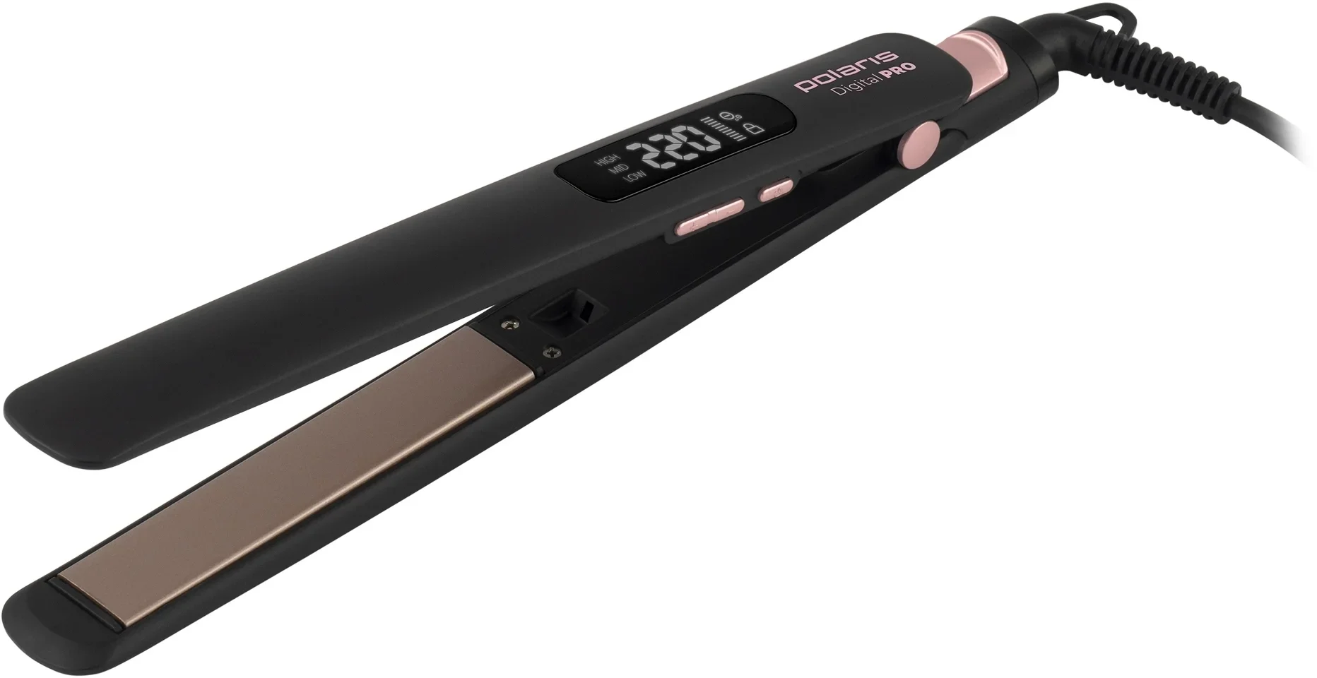 Выпрямитель Polaris PHS 5012KT UltraSlim Digital Pro 45Вт черный/розовый макс.темп.:220С покрытие:керамическое (PHS 5012KT)