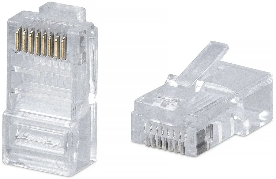 Коннектор RJ-45 под витую пару, категория 5e 8P8C Cabeus 8P8C Коннектор RJ-45 под витую пару, категория 5e, универсальный, для проводников с толщ. по изол. до 1,05 мм