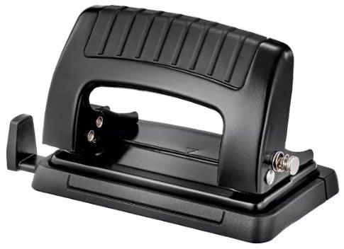 Дырокол Kw-Trio Classic Mini 09065BLACK, до 10 листов, металл черный, отверстий: 2, с линейкой