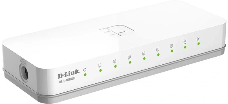 Коммутатор D-LINK DES-1008C/F6/E, неуправляемый, 8×100Мбит/с