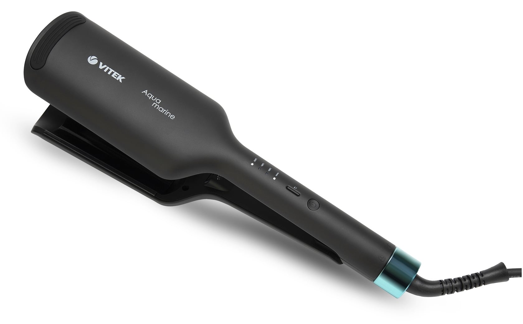 Щипцы для завивки волос Vitek Aquamarine VT-2380 черный/голубой, 32 мм, 200 °C, 3 режима