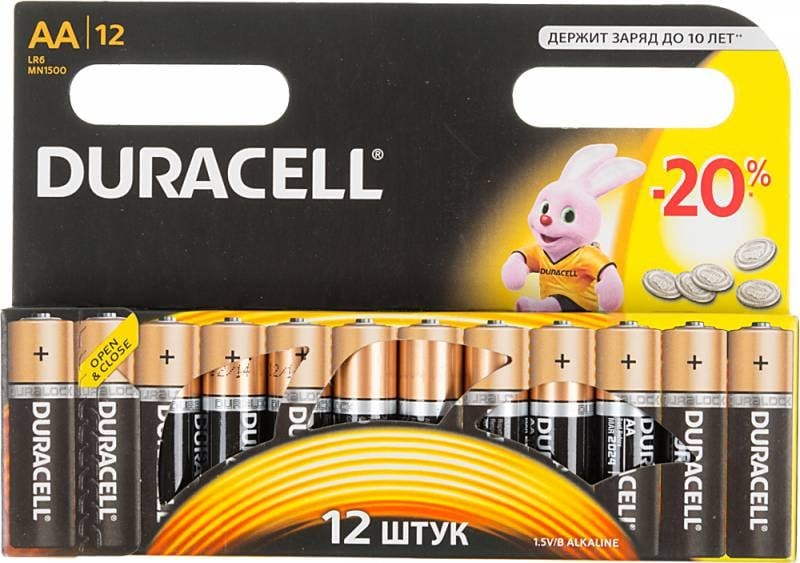 Duracell ULTRA MN1500 (LR6) Size AA,  1.5V,щелочной (alkaline), PowerCheck