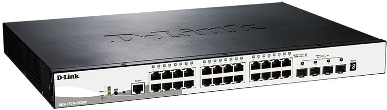 Коммутатор D-Link DGS-1510-28XMP/A1A Управляемый стекируемый коммутатор SmartPro с 24 портами 10/100/1000Base-T с поддержкой РоЕ и 4 портами 10G Base-X SFP+, {3} (413780) (DGS-1510-28XMP/A1A)