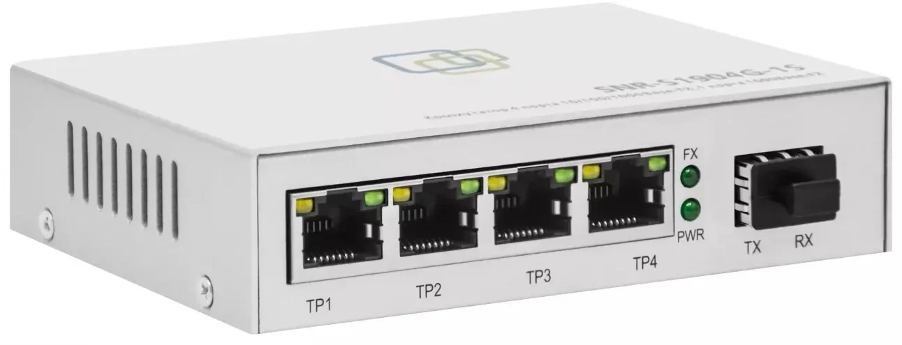 Коммутатор SNR SNR-S1904G-1S, неуправляемый, 4×1GbE, 1×SFP
