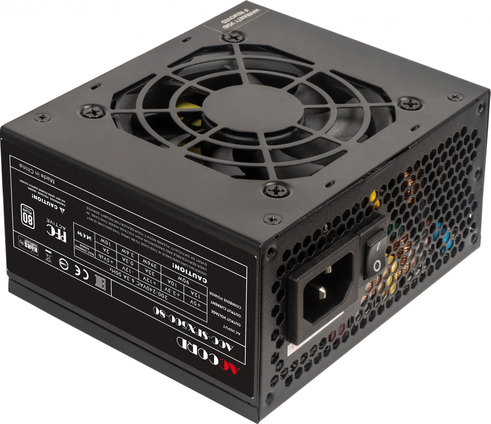 Блок питания SFX 500Вт Accord ACC-SFX500-80 80 PLUS (20+4pin) APFC 80mm fan 3xSATA [ACC-SFX500-80]